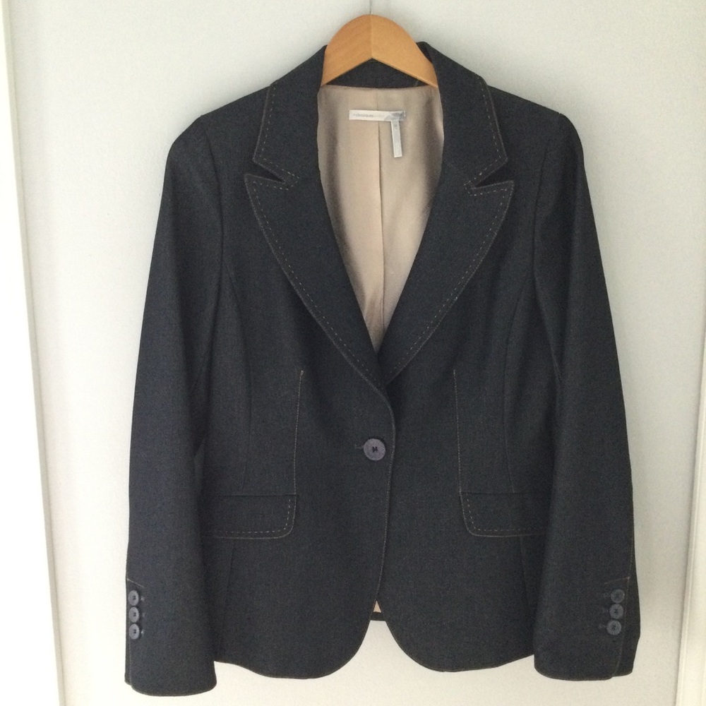 Classiques Entier Jacket Dark Denim Blue Color Size 12